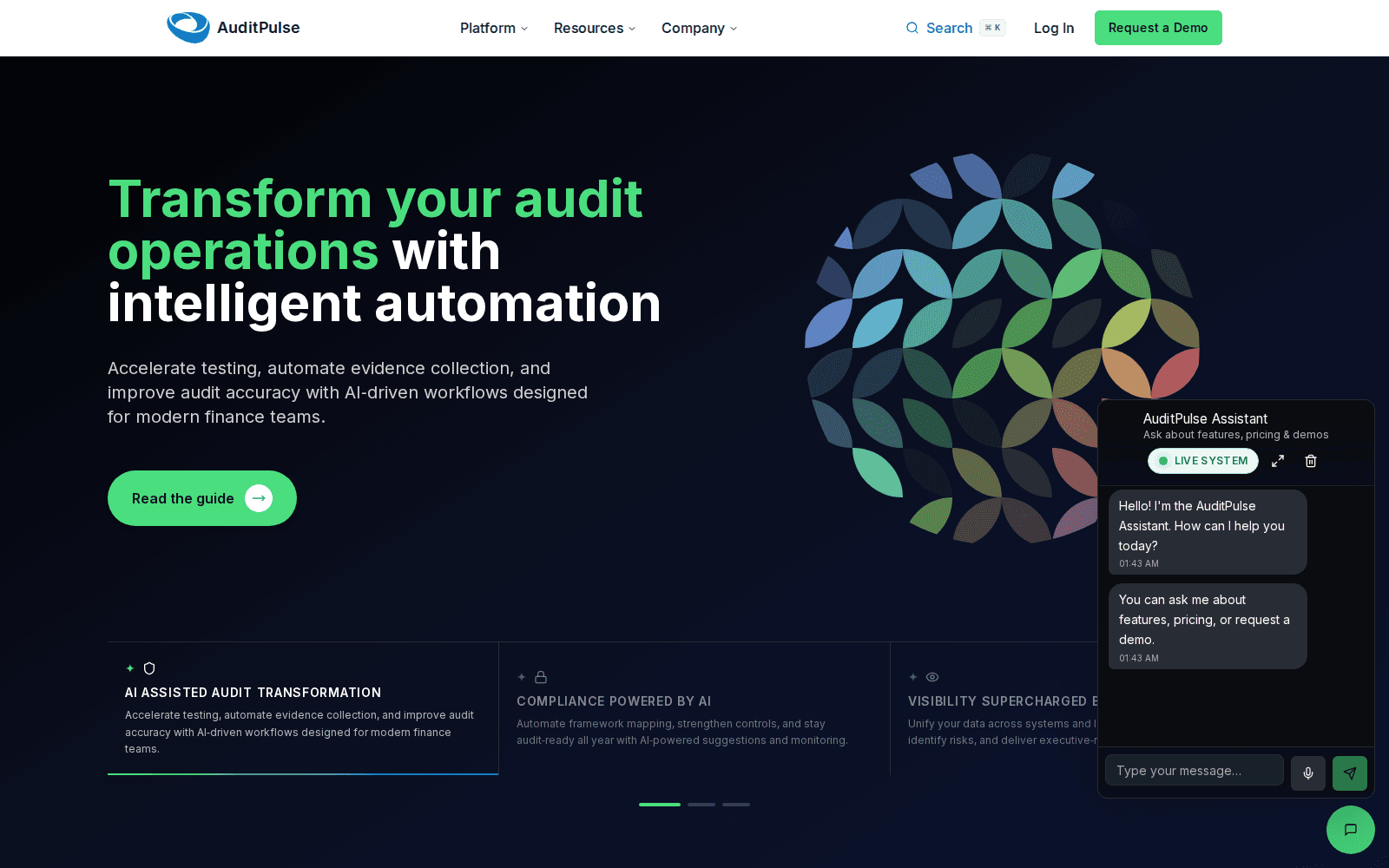 AuditPulse Assistant — the n8n-powered chatbot