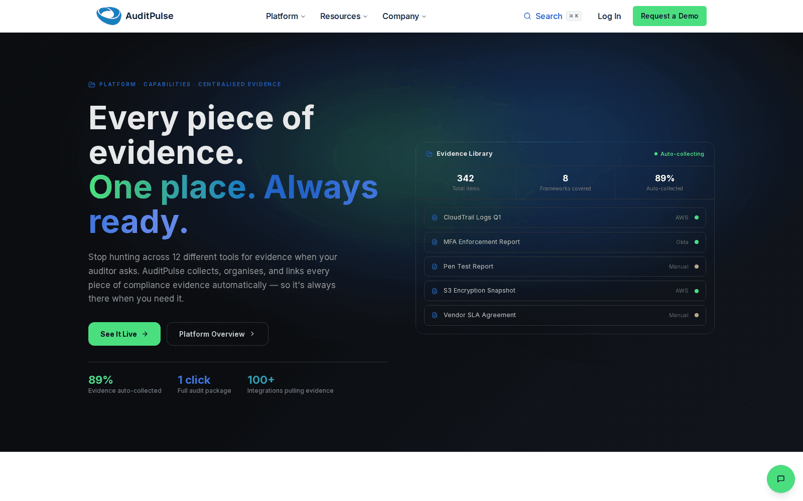 Centralized evidence library