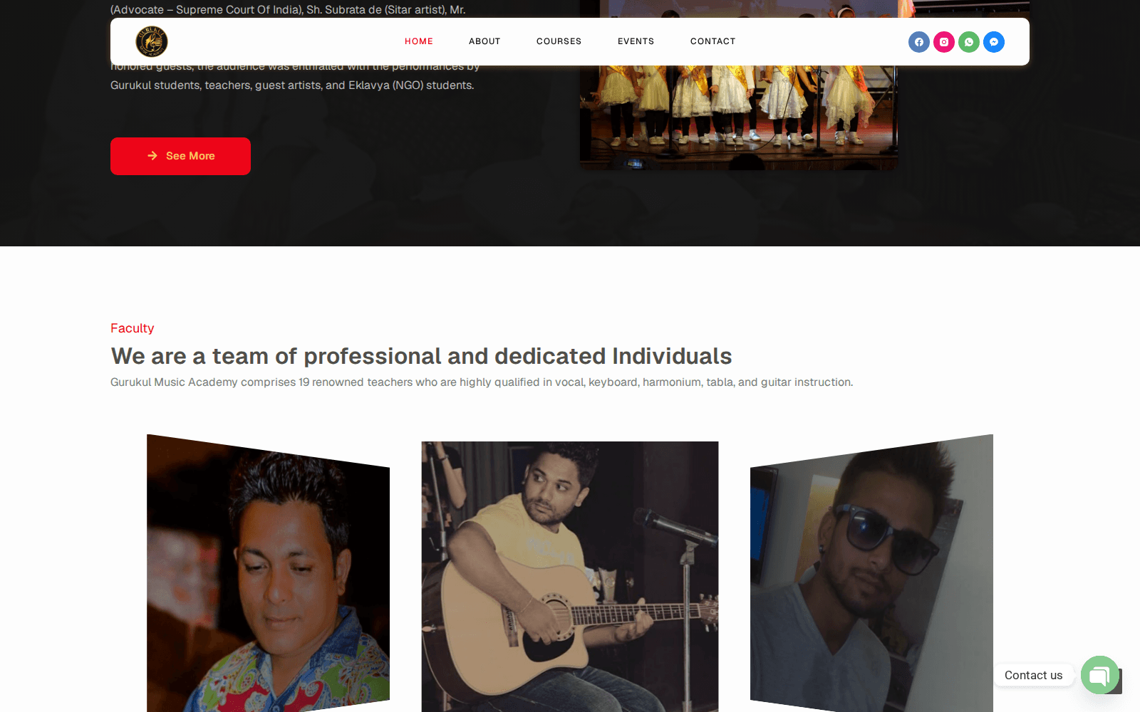 Faculty — real photos for the academy's instructors